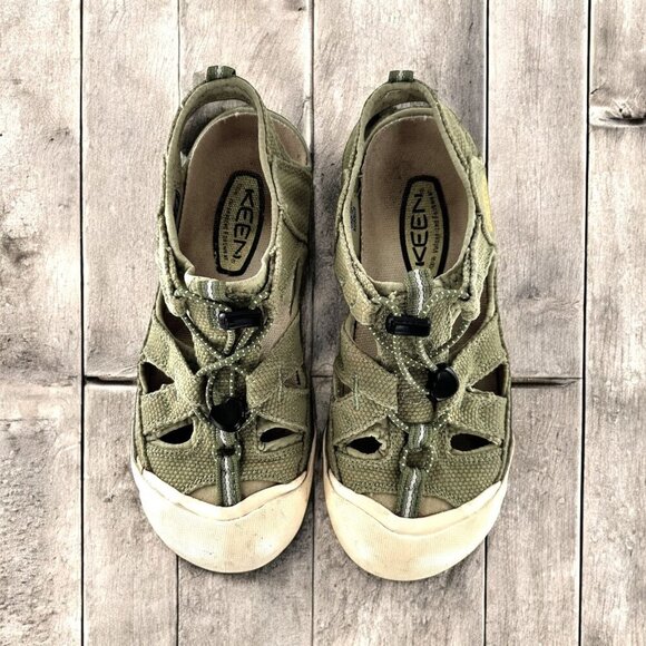 Keen Shoes - Keen Green Coronado Vulcanized Canvas Fisherman Sandal Hiking Shoes Size 6.5